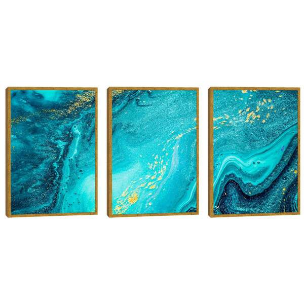 Quadro Decorativo Aquarela Azul: Toque de Sofisticao