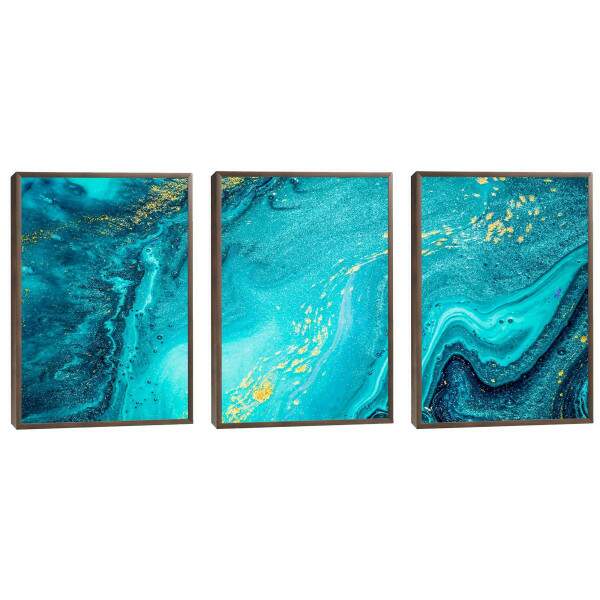 Quadro Decorativo Aquarela Azul: Toque de Sofisticao
