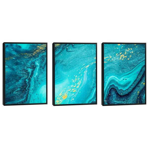 Quadro Decorativo Aquarela Azul: Toque de Sofisticao