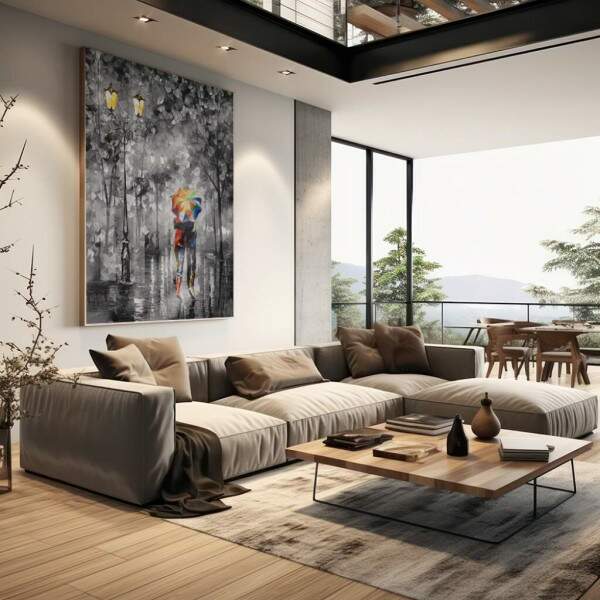 Quadro Decorativo: ntimo Momento de Amor na Chuva