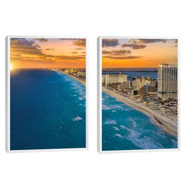 Quadro Decorativo Requinte de Cancun: Praias e Mar Turquesa