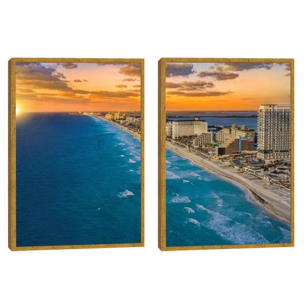 Quadro Decorativo Requinte de Cancun: Praias e Mar Turquesa