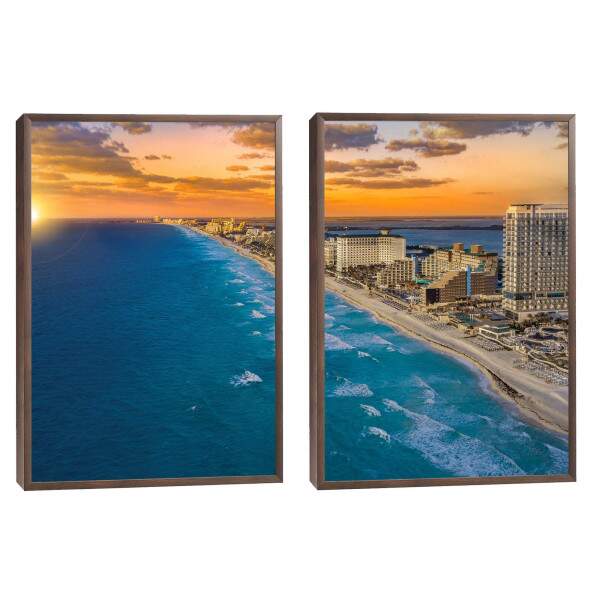 Quadro Decorativo Requinte de Cancun: Praias e Mar Turquesa