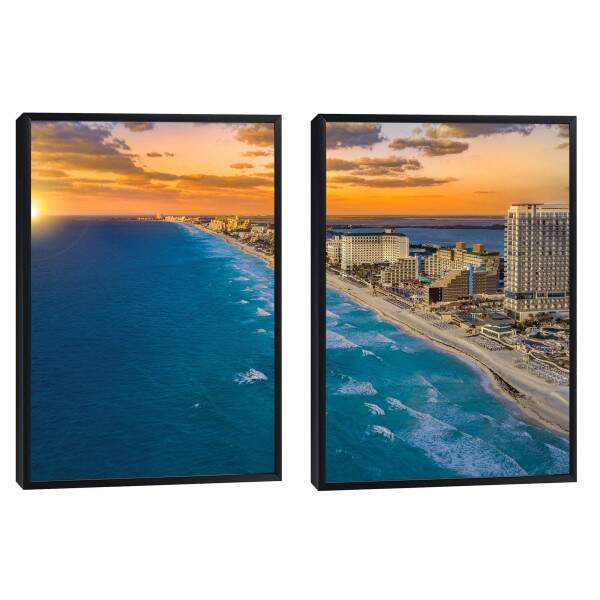 Quadro Decorativo Requinte de Cancun: Praias e Mar Turquesa