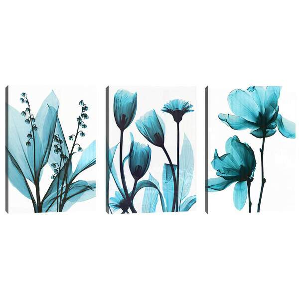 Quadro Decorativo Flores Azuis: Arte Suave que Encanta