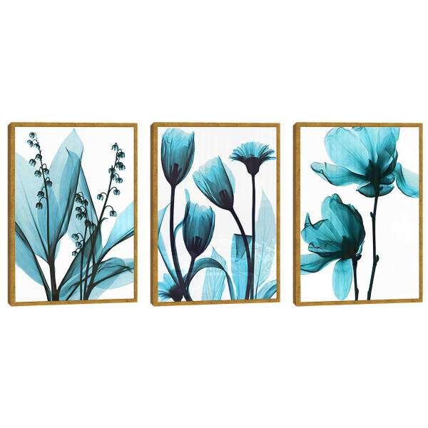 Quadro Decorativo Flores Azuis: Arte Suave que Encanta