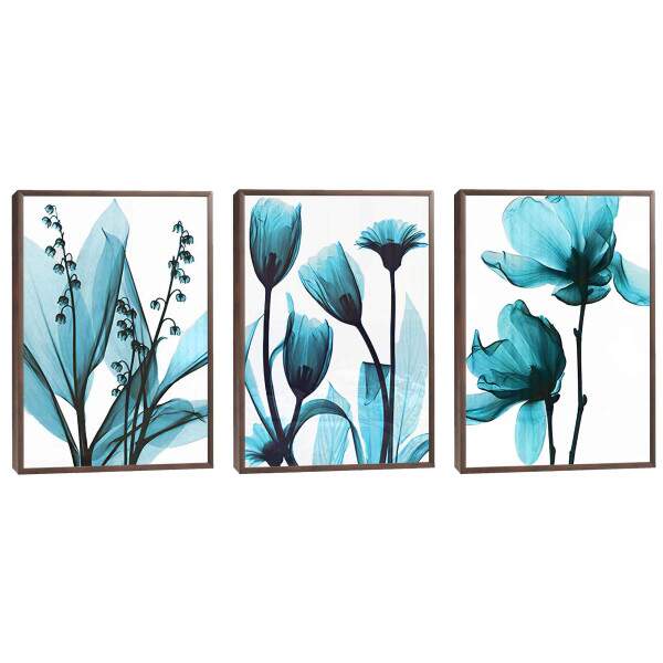 Quadro Decorativo Flores Azuis: Arte Suave que Encanta