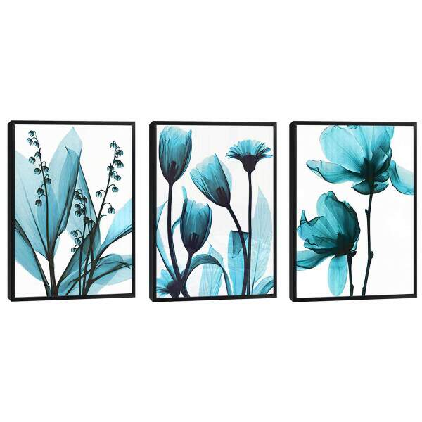 Quadro Decorativo Flores Azuis: Arte Suave que Encanta