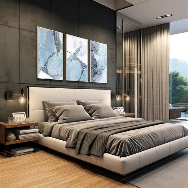 Quadro Decorativo: Refgio Abstrato em Azul ? Sua Paz Interior