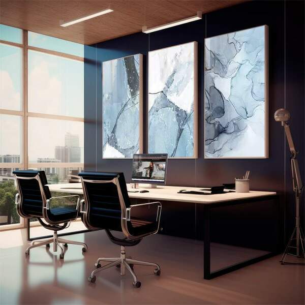 Quadro Decorativo: Refgio Abstrato em Azul ? Sua Paz Interior