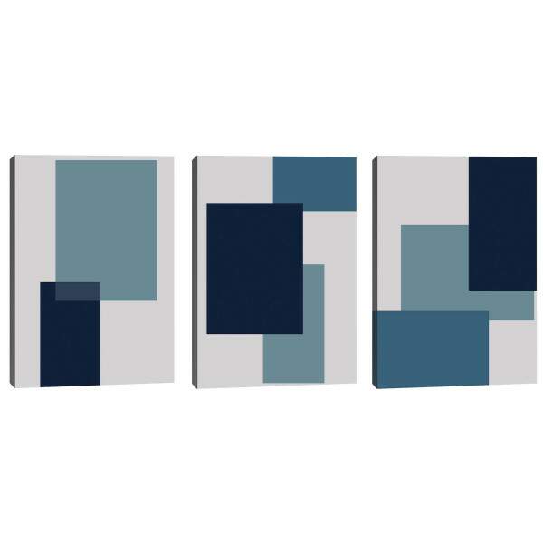 Quadro Decorativo: Harmonia Azul e Cinza, Inspira Modernidade