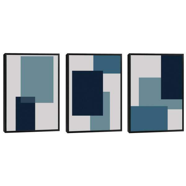 Quadro Decorativo: Harmonia Azul e Cinza, Inspira Modernidade