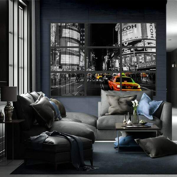 Quadro decorativo 9 telas Cidades Nova York