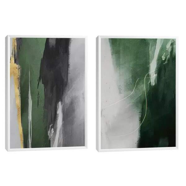 Quadro Decorativo Abstrao Verde: Modernidade e Paz