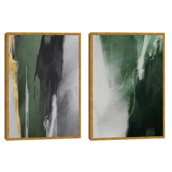 Quadro Decorativo Abstrao Verde: Modernidade e Paz
