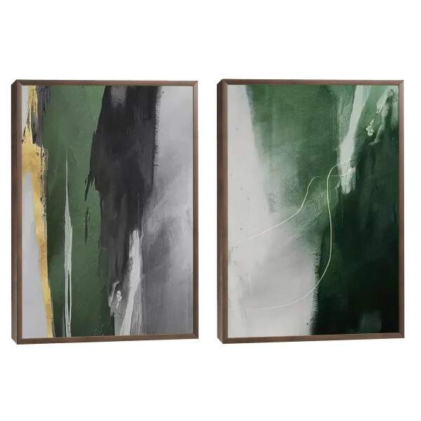 Quadro Decorativo Abstrao Verde: Modernidade e Paz
