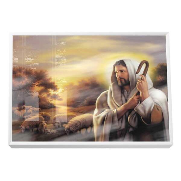 Quadro Decorativo: O Bom Pastor em Harmonia com a Natureza
