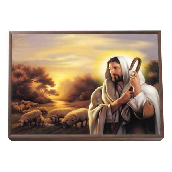Quadro Decorativo: O Bom Pastor em Harmonia com a Natureza