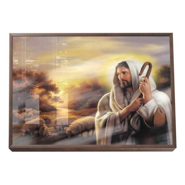 Quadro Decorativo: O Bom Pastor em Harmonia com a Natureza