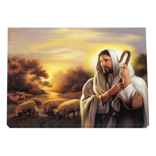 Quadro Decorativo: O Bom Pastor em Harmonia com a Natureza