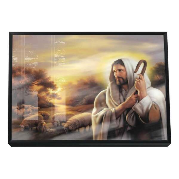Quadro Decorativo: O Bom Pastor em Harmonia com a Natureza
