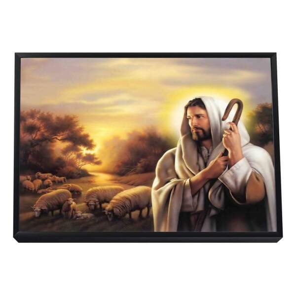 Quadro Decorativo: O Bom Pastor em Harmonia com a Natureza