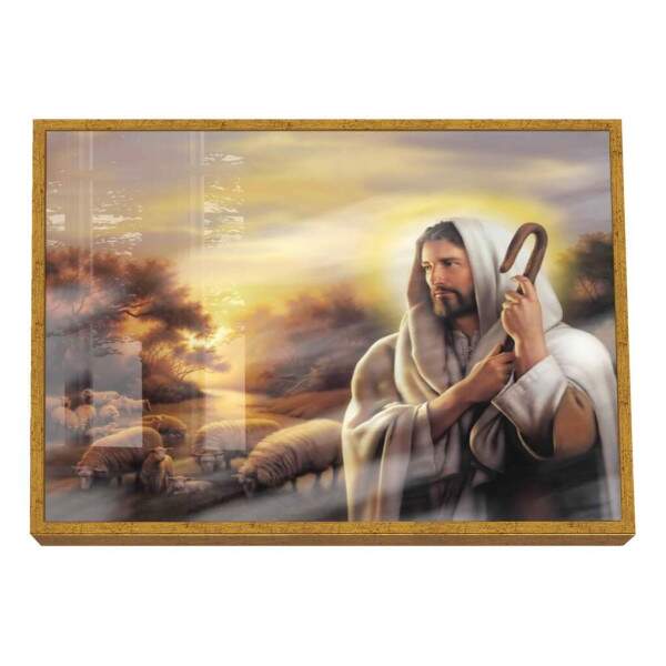 Quadro Decorativo: O Bom Pastor em Harmonia com a Natureza