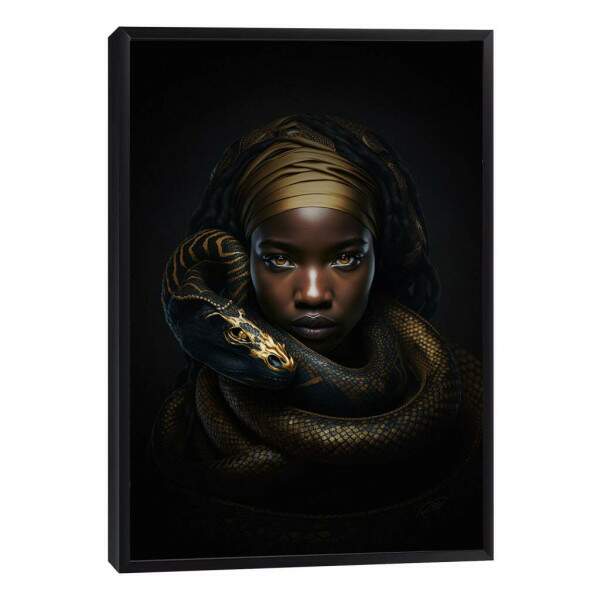 Quadro Decorativo Serpente Gold: Elegncia e Poder