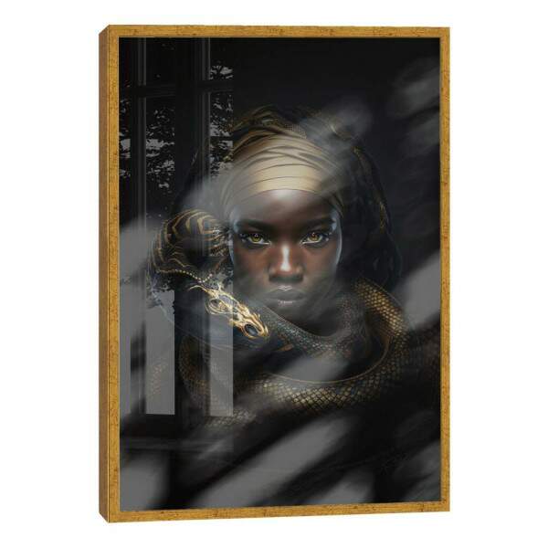 Quadro Decorativo Serpente Gold: Elegncia e Poder