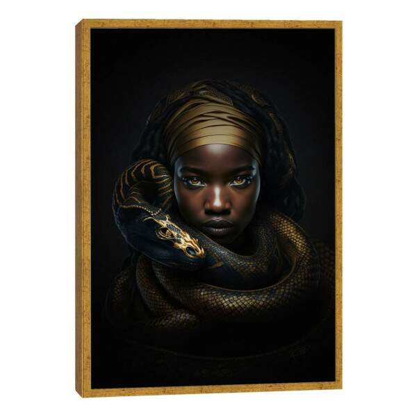 Quadro Decorativo Serpente Gold: Elegncia e Poder