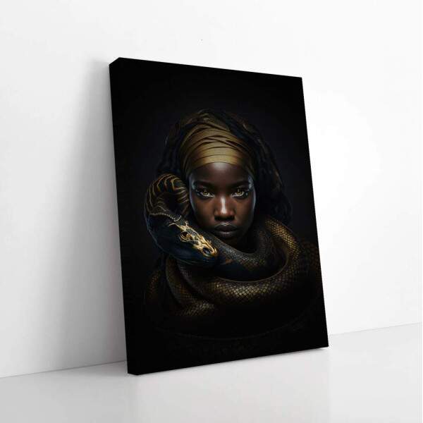 Quadro Decorativo Serpente Gold: Elegncia e Poder