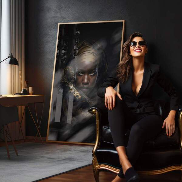 Quadro Decorativo Serpente Gold: Elegncia e Poder