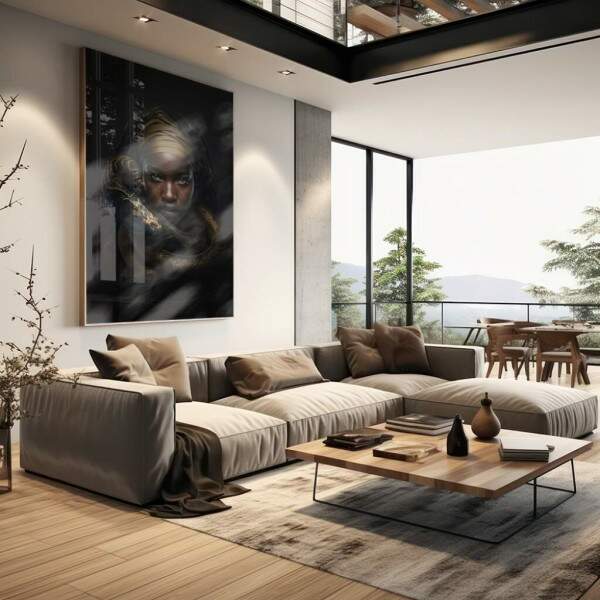 Quadro Decorativo Serpente Gold: Elegncia e Poder