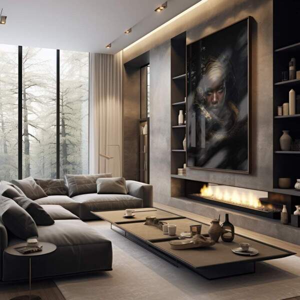 Quadro Decorativo Serpente Gold: Elegncia e Poder