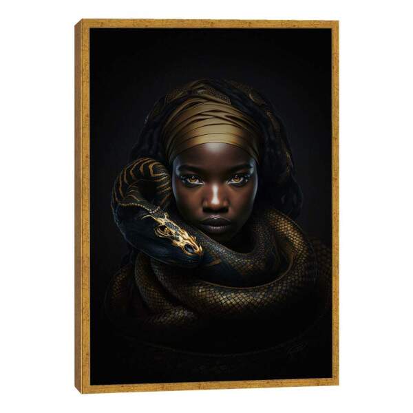 Quadro Decorativo Serpente Gold: Elegncia e Poder