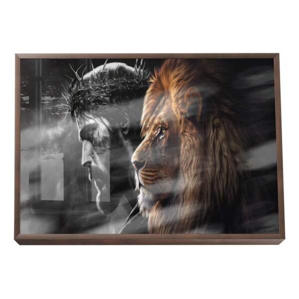 Quadro Decorativo O Leo e o Salvador: Inspirao nica