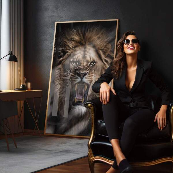 Quadro Decorativo: Majestade do Leo Selvagem