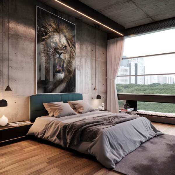 Quadro Decorativo: Majestade do Leo Selvagem