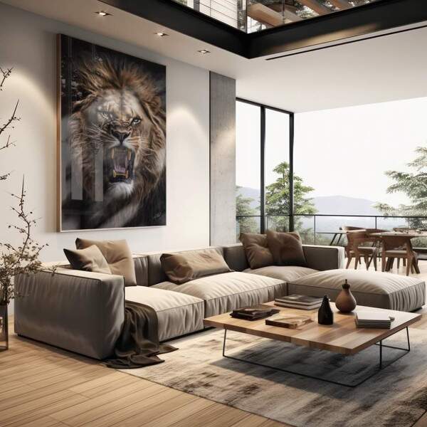 Quadro Decorativo: Majestade do Leo Selvagem