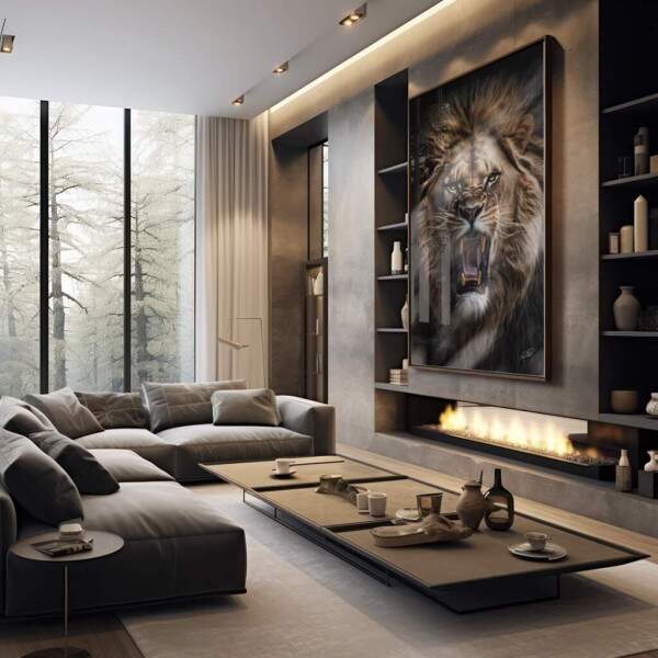 Quadro Decorativo: Majestade do Leo Selvagem