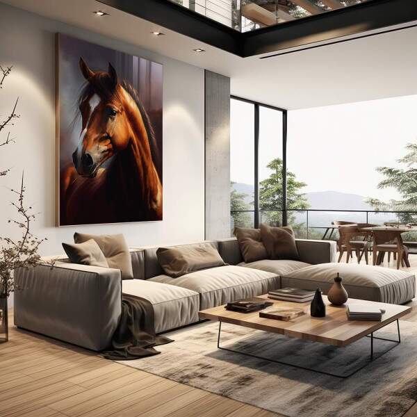 Quadro Decorativo - Cavalo Marrom Majestoso