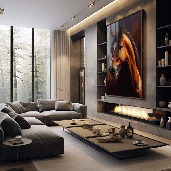 Quadro Decorativo - Cavalo Marrom Majestoso