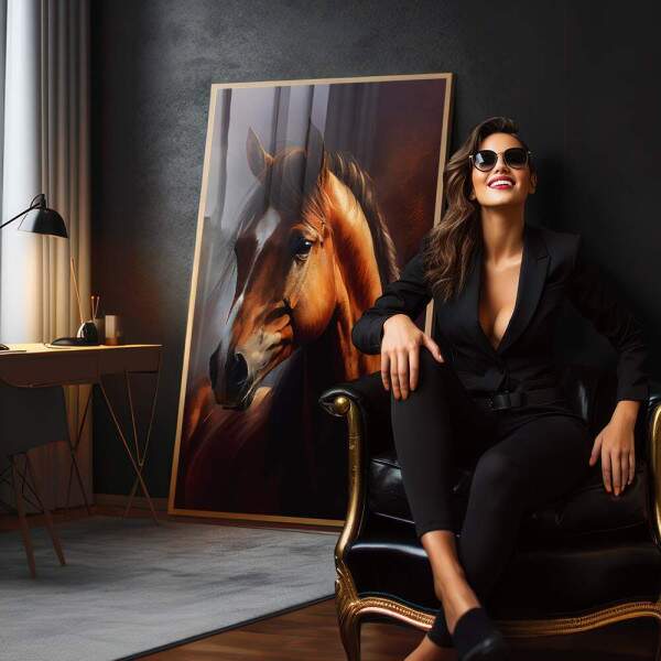 Quadro Decorativo - Cavalo Marrom Majestoso