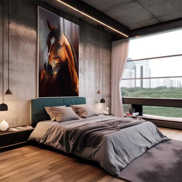 Quadro Decorativo - Cavalo Marrom Majestoso