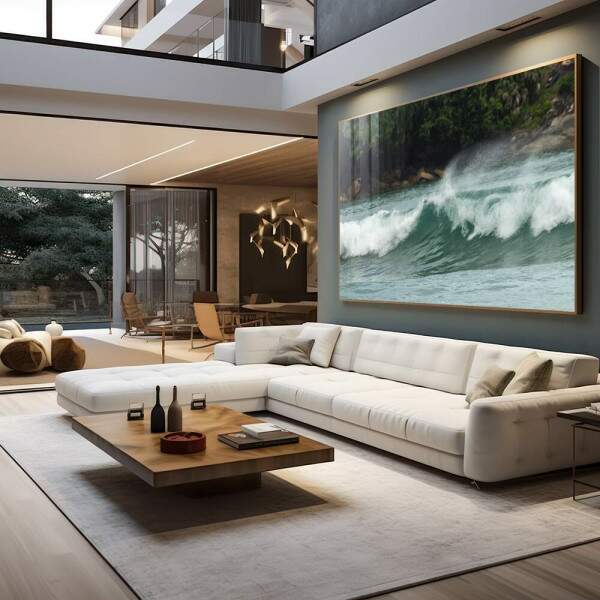 Quadro Decorativo Ondas serenas - Inspira Tranquilidade
