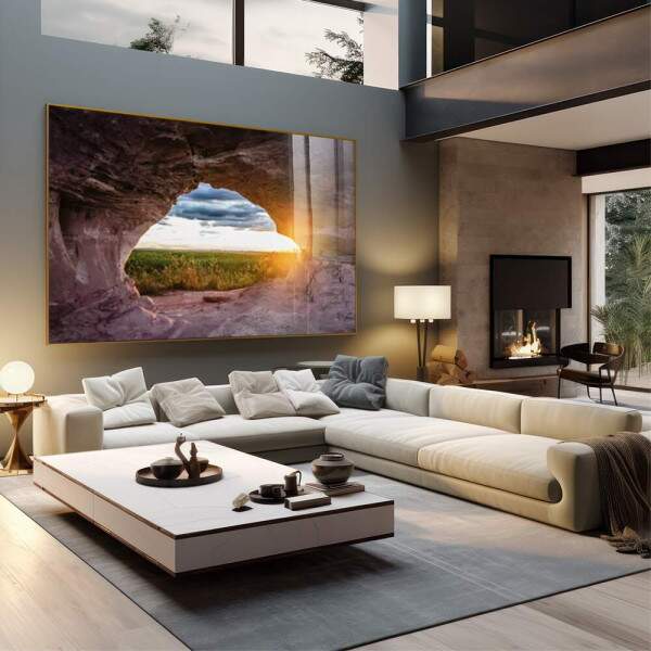 Quadro Decorativo Caverna ao Amanhecer: Ilumine seu Lar