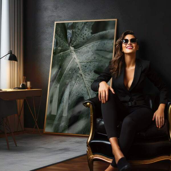 Quadro Decorativo Folha Verde com Orvalho - Inspire-se!