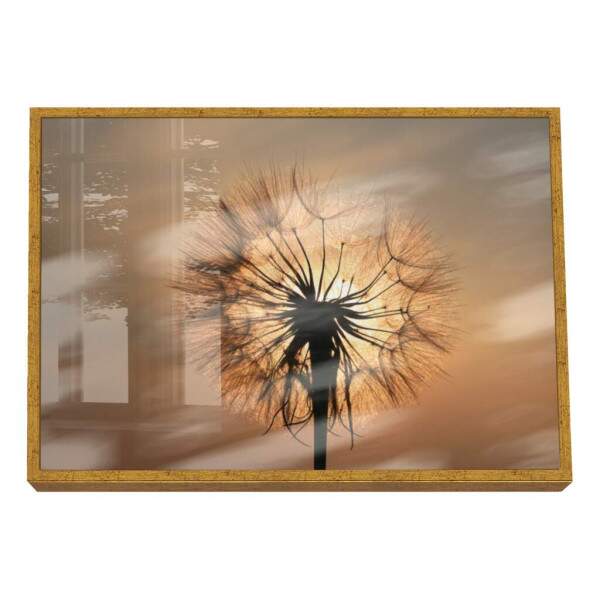 Quadro Decorativo Inspirador Dente-de-Leo ao Pr do Sol