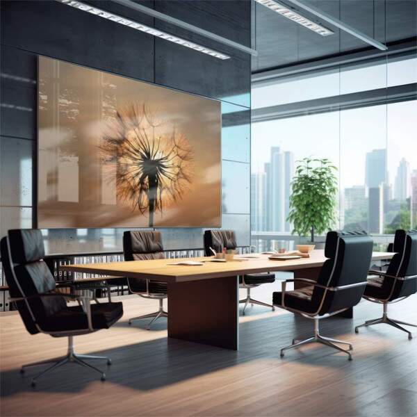 Quadro Decorativo Inspirador Dente-de-Leo ao Pr do Sol