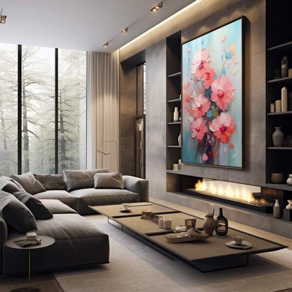 Quadro Decorativo Abstrato Primavera Doce 1 - Elegncia e Modernidade para Sua Decorao